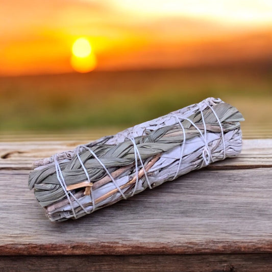 White Sage with Sweetgrass Smudge Stick